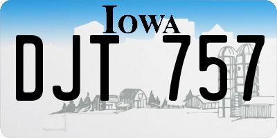 IA license plate DJT757