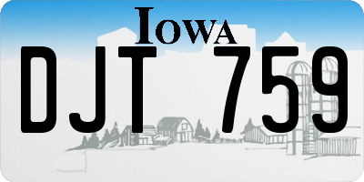 IA license plate DJT759
