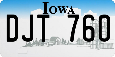 IA license plate DJT760
