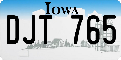 IA license plate DJT765
