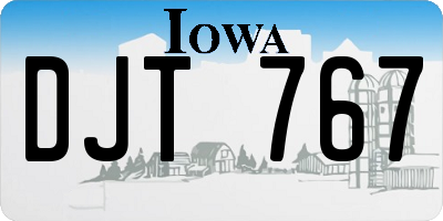 IA license plate DJT767
