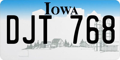 IA license plate DJT768
