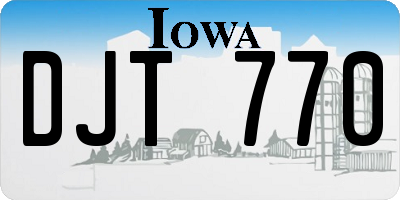 IA license plate DJT770