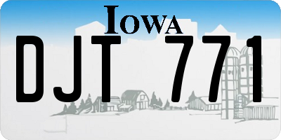 IA license plate DJT771