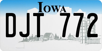 IA license plate DJT772