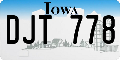 IA license plate DJT778