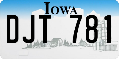 IA license plate DJT781