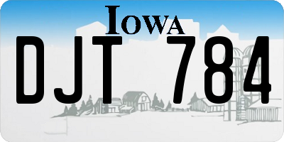 IA license plate DJT784