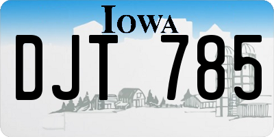 IA license plate DJT785