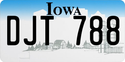 IA license plate DJT788