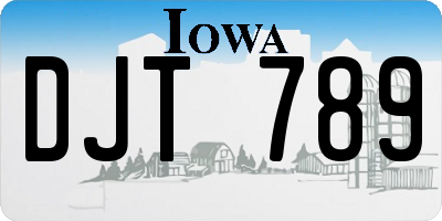 IA license plate DJT789