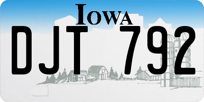 IA license plate DJT792