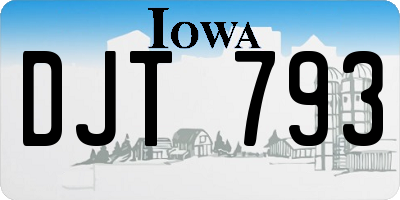 IA license plate DJT793