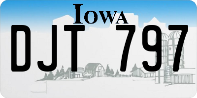 IA license plate DJT797