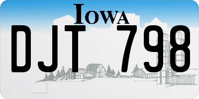 IA license plate DJT798