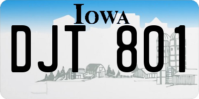 IA license plate DJT801