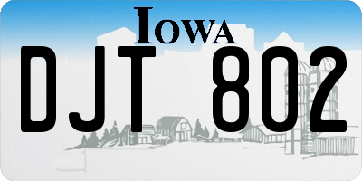 IA license plate DJT802