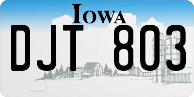 IA license plate DJT803