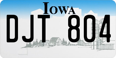 IA license plate DJT804