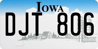 IA license plate DJT806