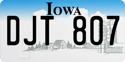 IA license plate DJT807