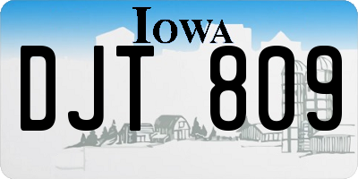 IA license plate DJT809