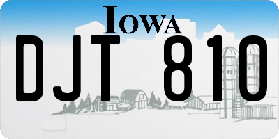 IA license plate DJT810