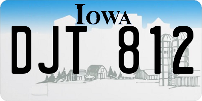 IA license plate DJT812