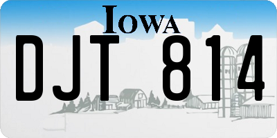 IA license plate DJT814
