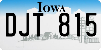 IA license plate DJT815