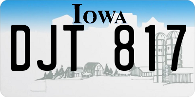 IA license plate DJT817