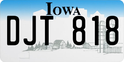 IA license plate DJT818