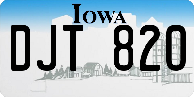 IA license plate DJT820