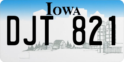 IA license plate DJT821