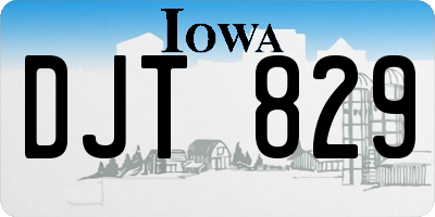 IA license plate DJT829