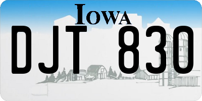 IA license plate DJT830