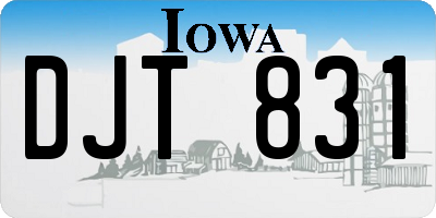 IA license plate DJT831