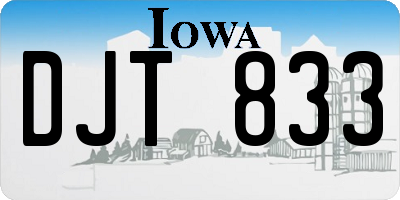 IA license plate DJT833