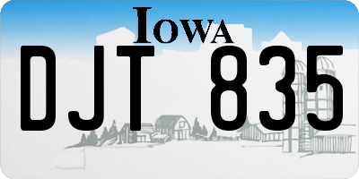 IA license plate DJT835