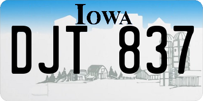 IA license plate DJT837