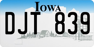 IA license plate DJT839