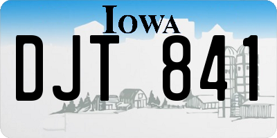 IA license plate DJT841