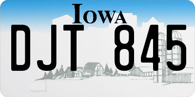 IA license plate DJT845