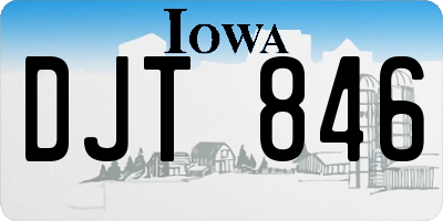 IA license plate DJT846