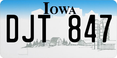 IA license plate DJT847
