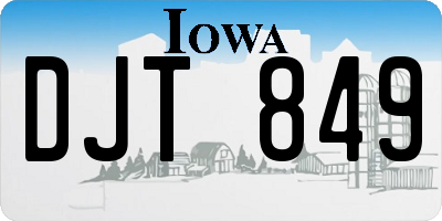 IA license plate DJT849