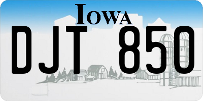 IA license plate DJT850