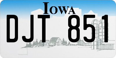 IA license plate DJT851