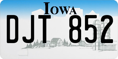 IA license plate DJT852