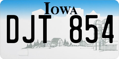 IA license plate DJT854